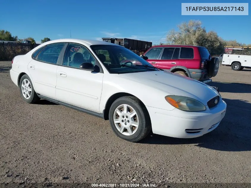 2005 Ford Taurus Se VIN: 1FAFP53U85A217143 Lot: 40622881