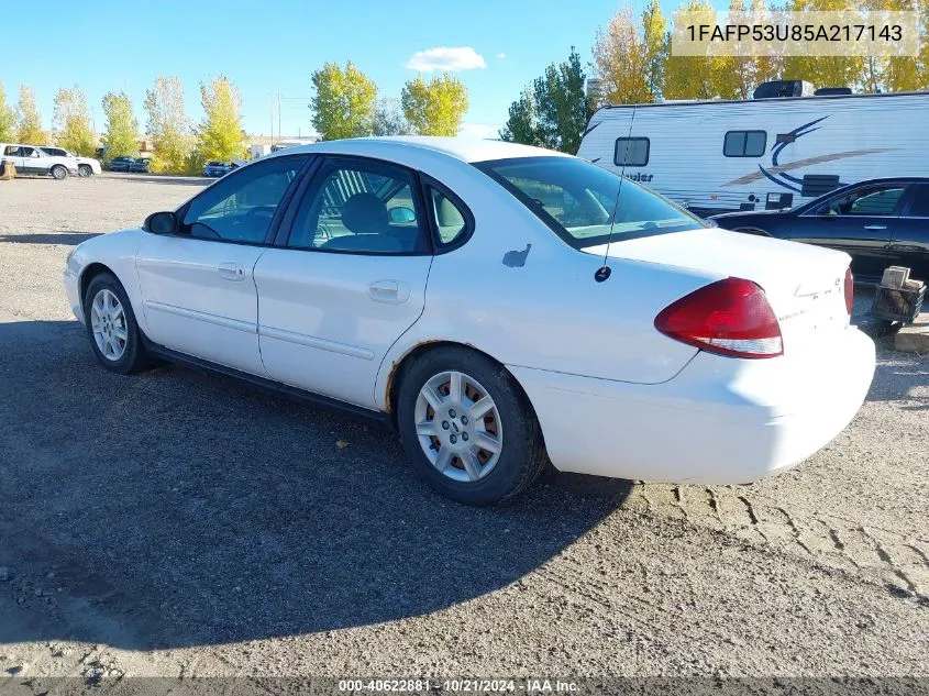 2005 Ford Taurus Se VIN: 1FAFP53U85A217143 Lot: 40622881