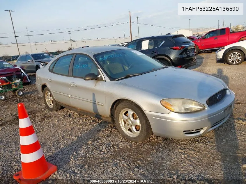 2005 Ford Taurus Se VIN: 1FAFP53225A136590 Lot: 40659003