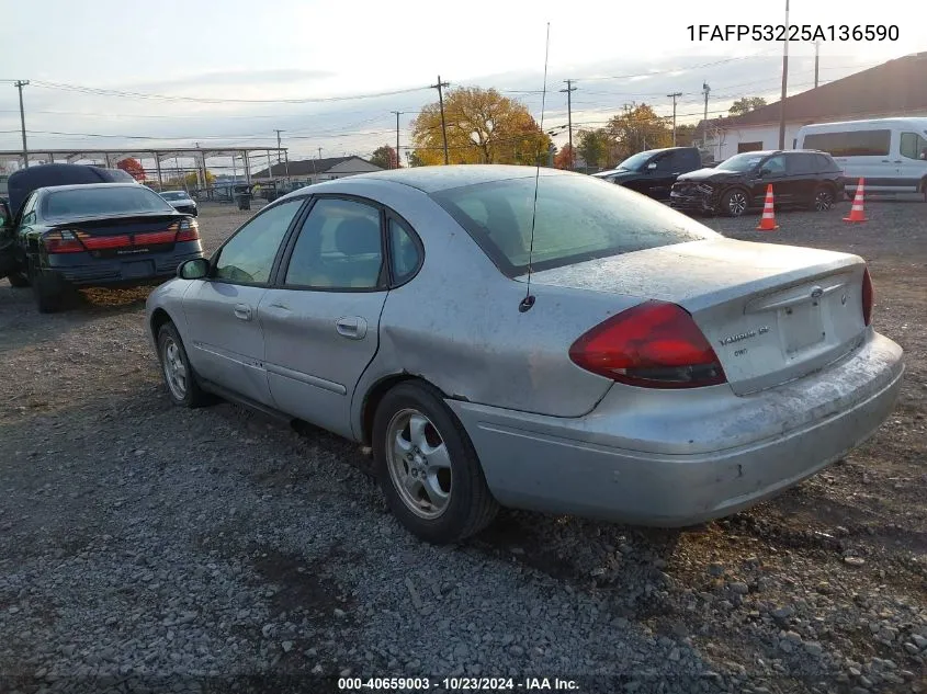 2005 Ford Taurus Se VIN: 1FAFP53225A136590 Lot: 40659003