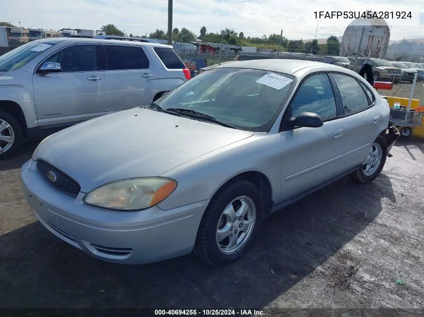 2005 Ford Taurus Se VIN: 1FAFP53U45A281924 Lot: 40694255