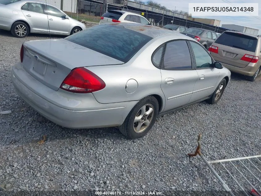 2005 Ford Taurus Se VIN: 1FAFP53U05A214348 Lot: 40746170