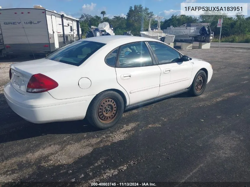 1FAFP53UX5A183951 2005 Ford Taurus Se