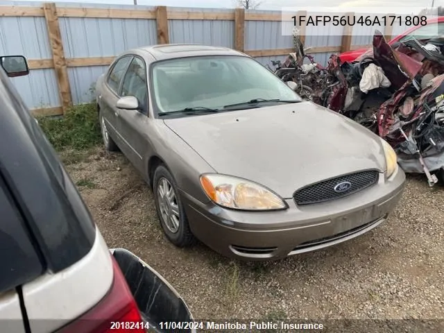 2006 Ford Taurus Sel VIN: 1FAFP56U46A171808 Lot: 20182414