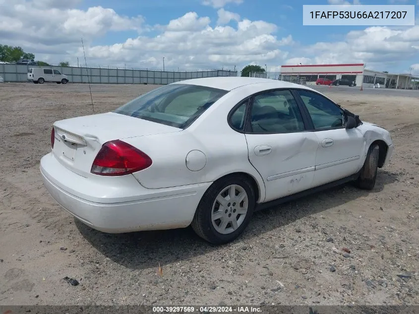 2006 Ford Taurus Se VIN: 1FAFP53U66A217207 Lot: 39297569