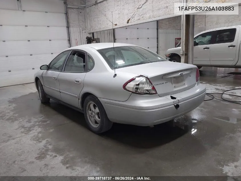 2006 Ford Taurus Se VIN: 1FAFP53U26A103883 Lot: 39718737