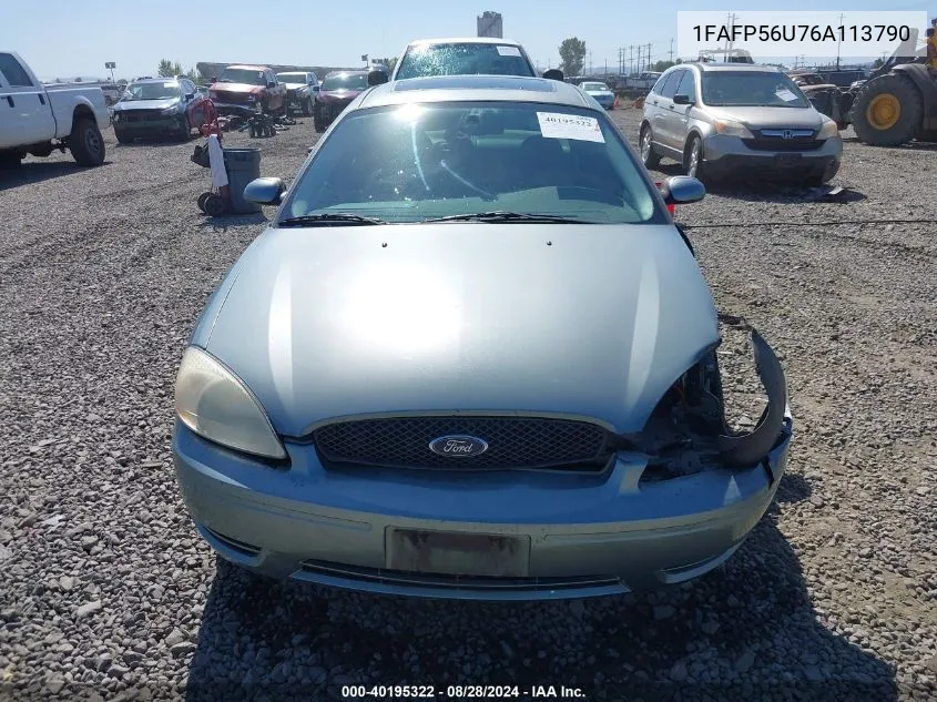 1FAFP56U76A113790 2006 Ford Taurus Sel