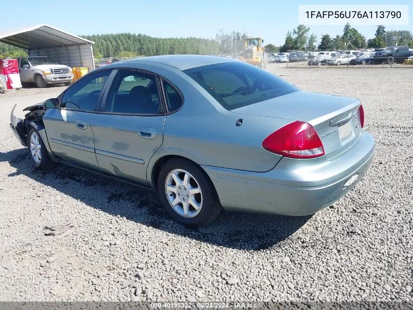 1FAFP56U76A113790 2006 Ford Taurus Sel