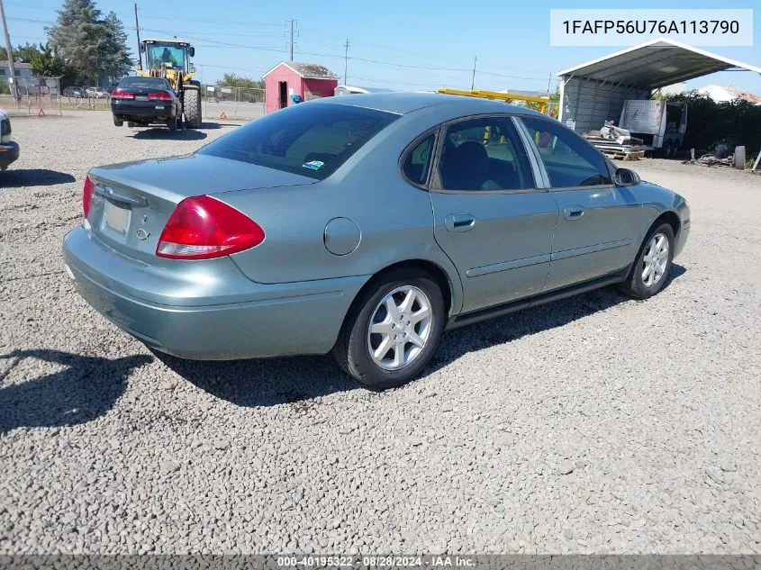 1FAFP56U76A113790 2006 Ford Taurus Sel