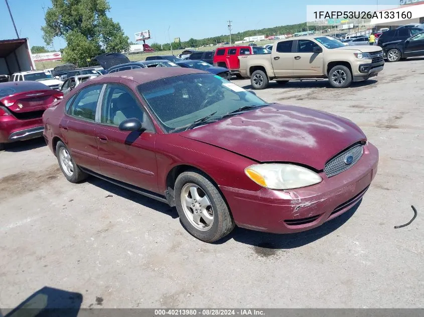 2006 Ford Taurus Se VIN: 1FAFP53U26A133160 Lot: 40213980