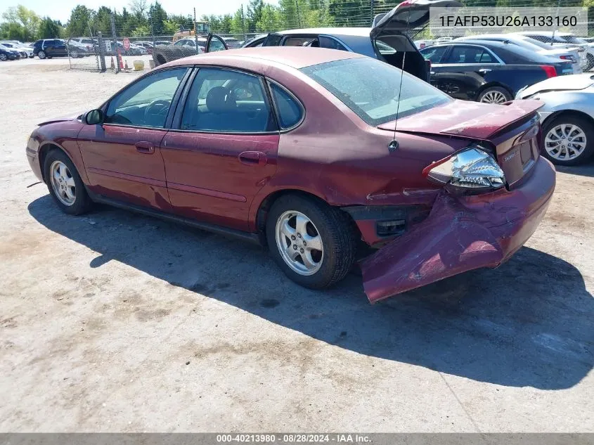 2006 Ford Taurus Se VIN: 1FAFP53U26A133160 Lot: 40213980