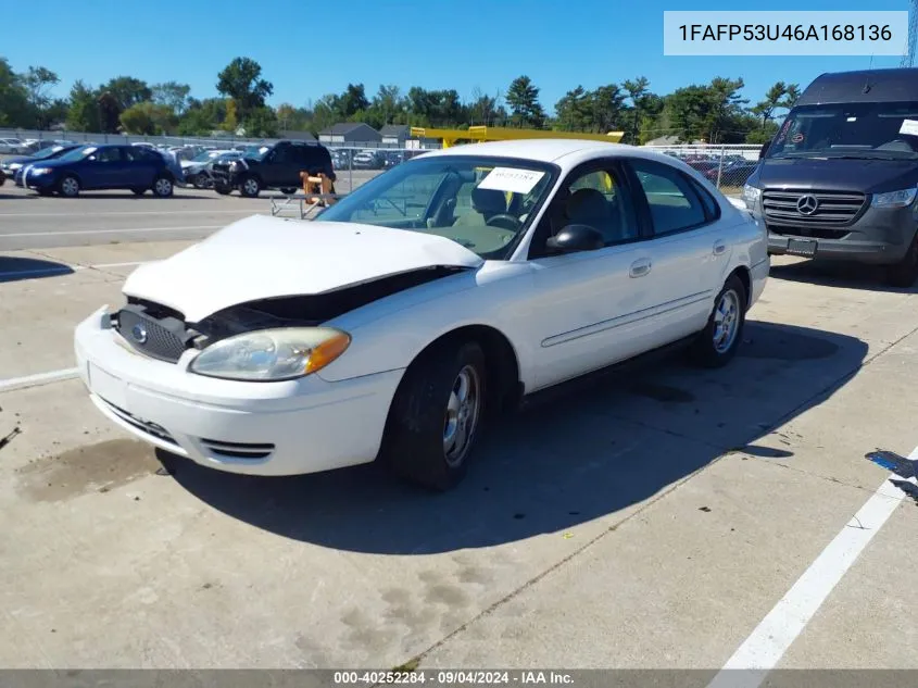 2006 Ford Taurus Se VIN: 1FAFP53U46A168136 Lot: 40252284