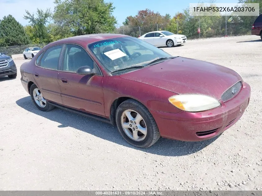 2006 Ford Taurus Se VIN: 1FAHP532X6A203706 Lot: 40281631