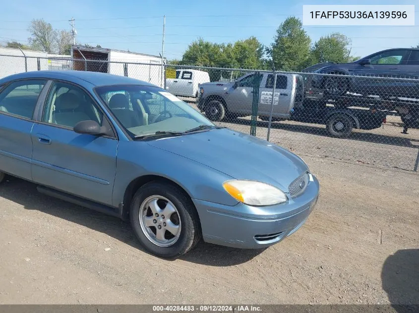 2006 Ford Taurus Se VIN: 1FAFP53U36A139596 Lot: 40284483