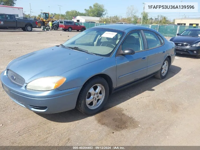 2006 Ford Taurus Se VIN: 1FAFP53U36A139596 Lot: 40284483