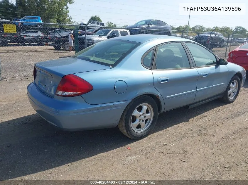 2006 Ford Taurus Se VIN: 1FAFP53U36A139596 Lot: 40284483