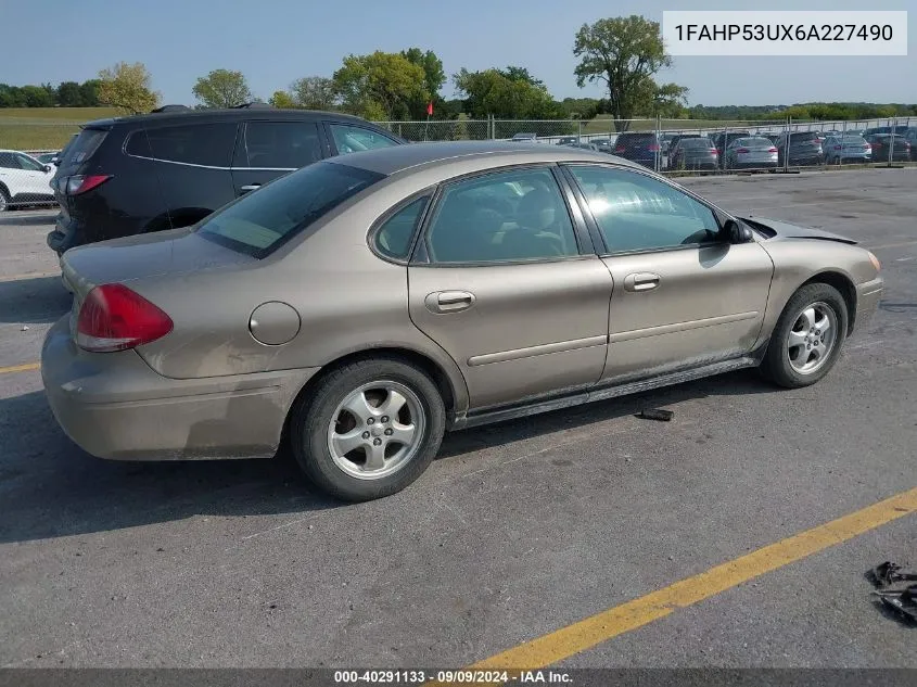 2006 Ford Taurus Se VIN: 1FAHP53UX6A227490 Lot: 40291133