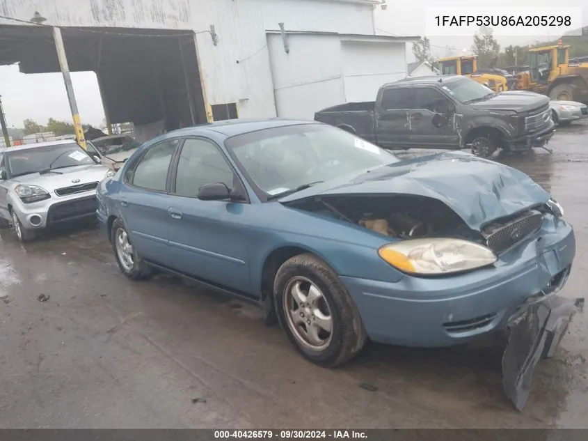 2006 Ford Taurus Se VIN: 1FAFP53U86A205298 Lot: 40426579