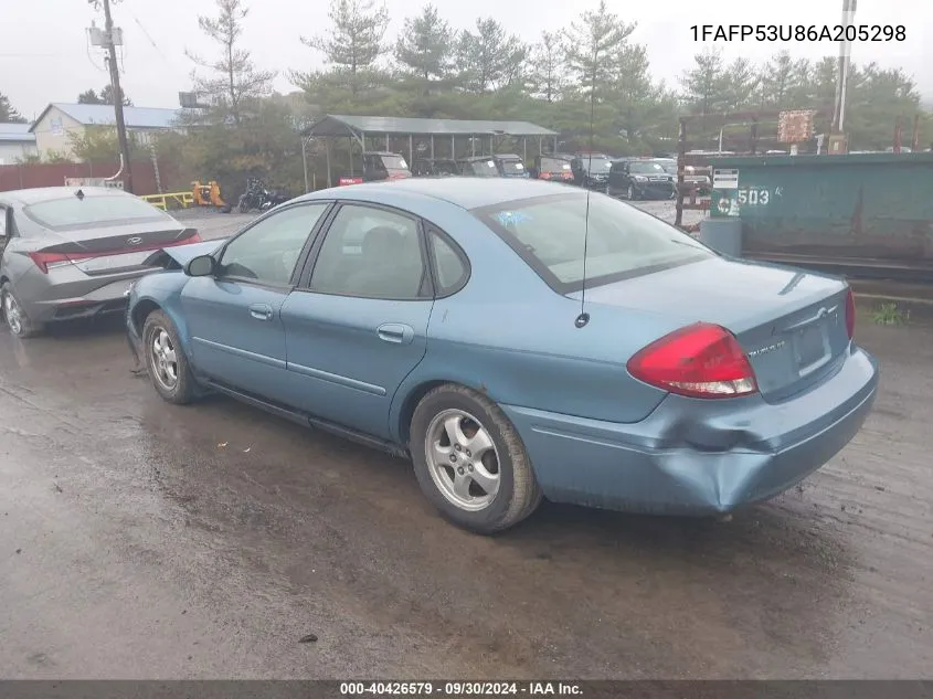 2006 Ford Taurus Se VIN: 1FAFP53U86A205298 Lot: 40426579