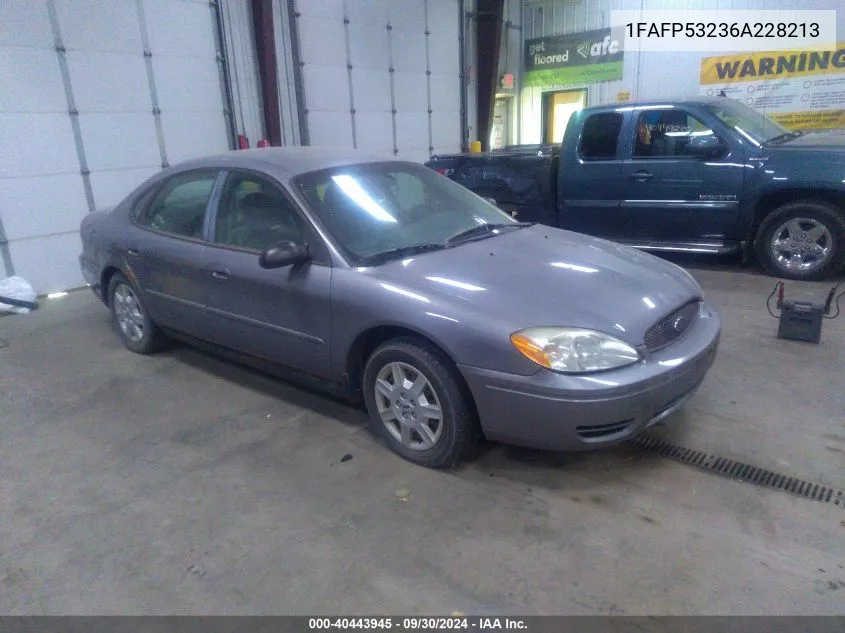 2006 Ford Taurus Se VIN: 1FAFP53236A228213 Lot: 40443945