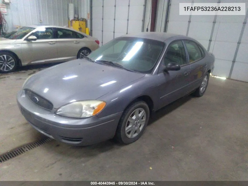 2006 Ford Taurus Se VIN: 1FAFP53236A228213 Lot: 40443945