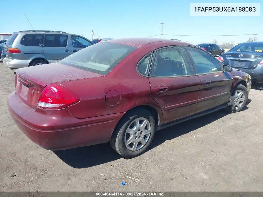 2006 Ford Taurus Se VIN: 1FAFP53UX6A188083 Lot: 40464114