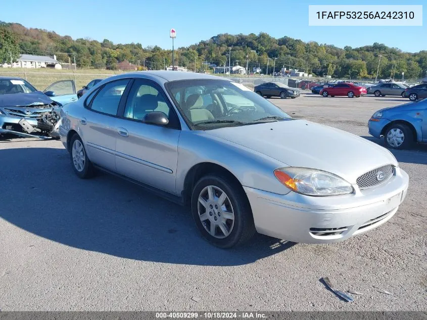 2006 Ford Taurus Se VIN: 1FAFP53256A242310 Lot: 40509299