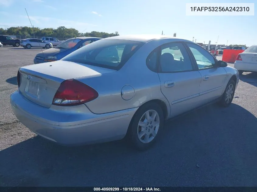 2006 Ford Taurus Se VIN: 1FAFP53256A242310 Lot: 40509299