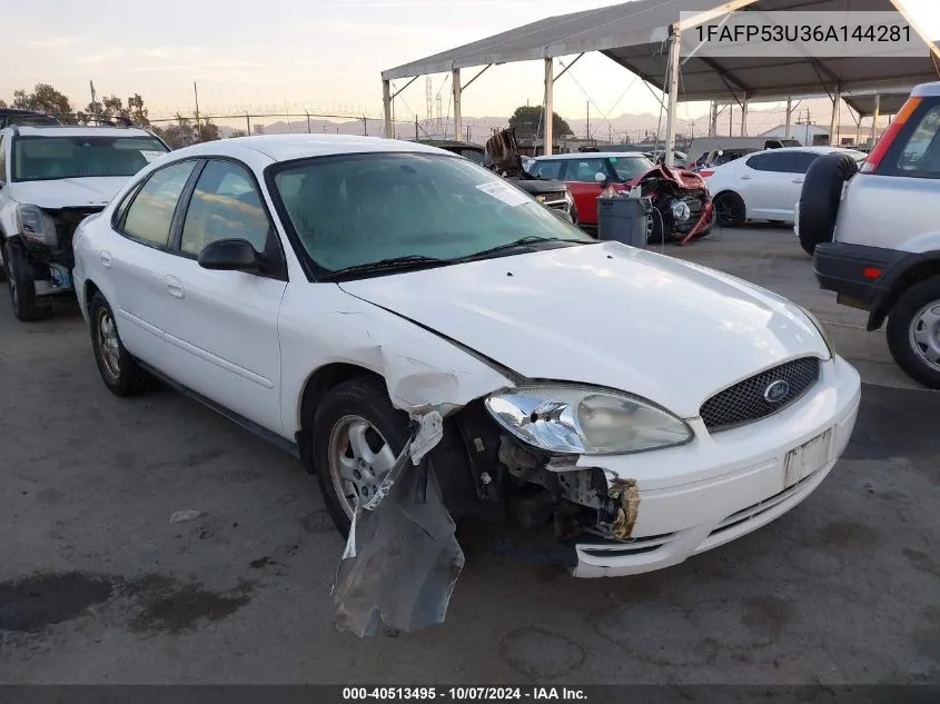 2006 Ford Taurus Se VIN: 1FAFP53U36A144281 Lot: 40513495