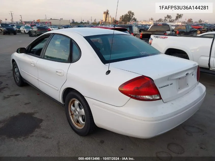 2006 Ford Taurus Se VIN: 1FAFP53U36A144281 Lot: 40513495