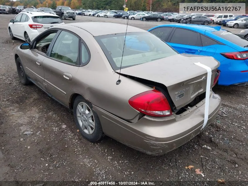 2006 Ford Taurus Se VIN: 1FAFP53U56A192767 Lot: 40517458