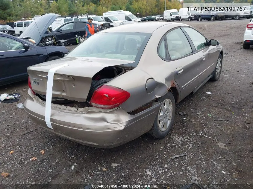 2006 Ford Taurus Se VIN: 1FAFP53U56A192767 Lot: 40517458