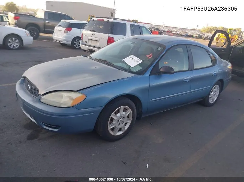 2006 Ford Taurus Se VIN: 1FAFP53U26A236305 Lot: 40521090