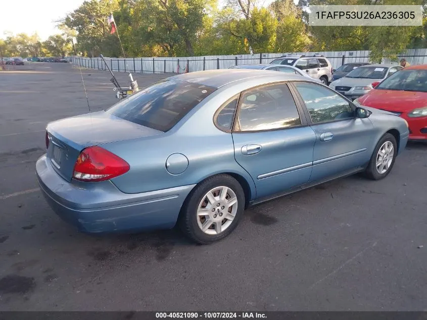 2006 Ford Taurus Se VIN: 1FAFP53U26A236305 Lot: 40521090