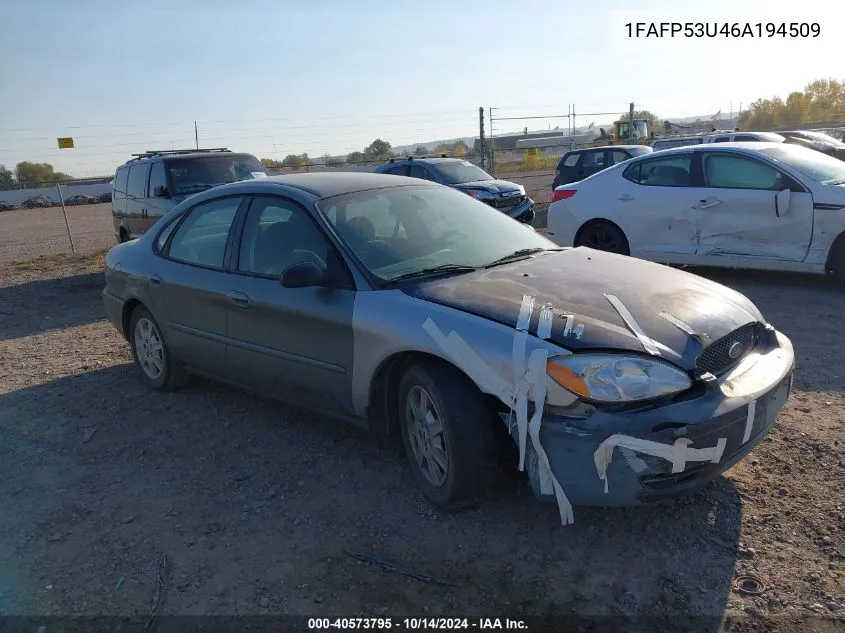 2006 Ford Taurus Se VIN: 1FAFP53U46A194509 Lot: 40573795