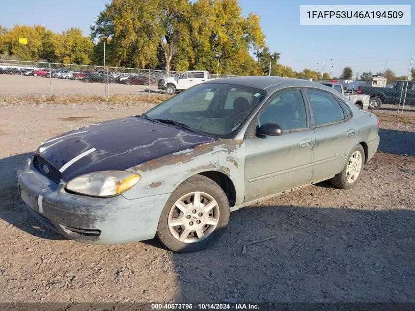 2006 Ford Taurus Se VIN: 1FAFP53U46A194509 Lot: 40573795