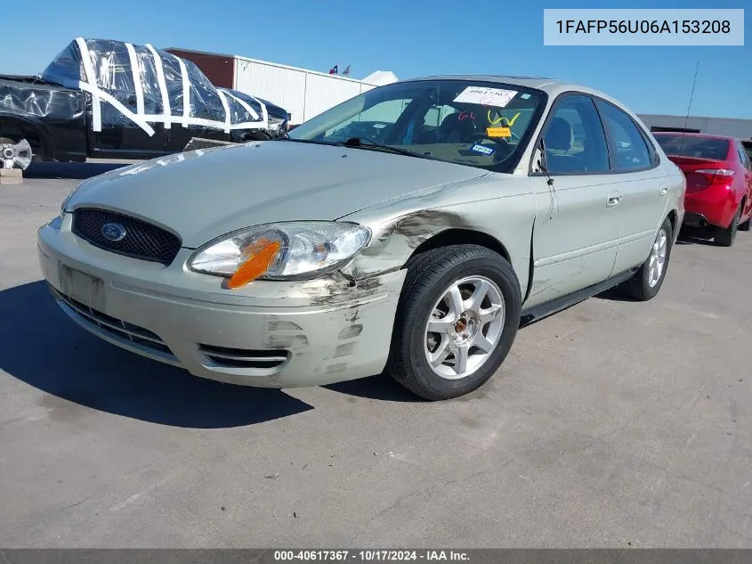 2006 Ford Taurus Sel VIN: 1FAFP56U06A153208 Lot: 40617367