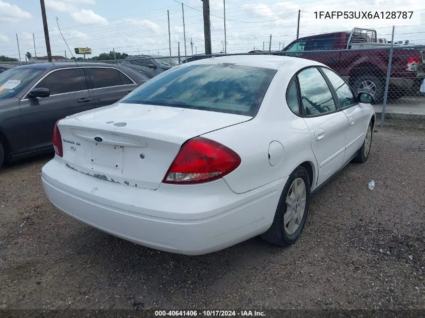 2006 Ford Taurus Se VIN: 1FAFP53UX6A128787 Lot: 40641406