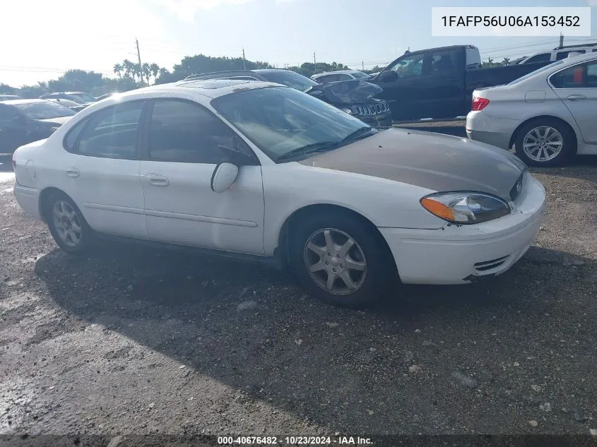 2006 Ford Taurus Sel VIN: 1FAFP56U06A153452 Lot: 40676482