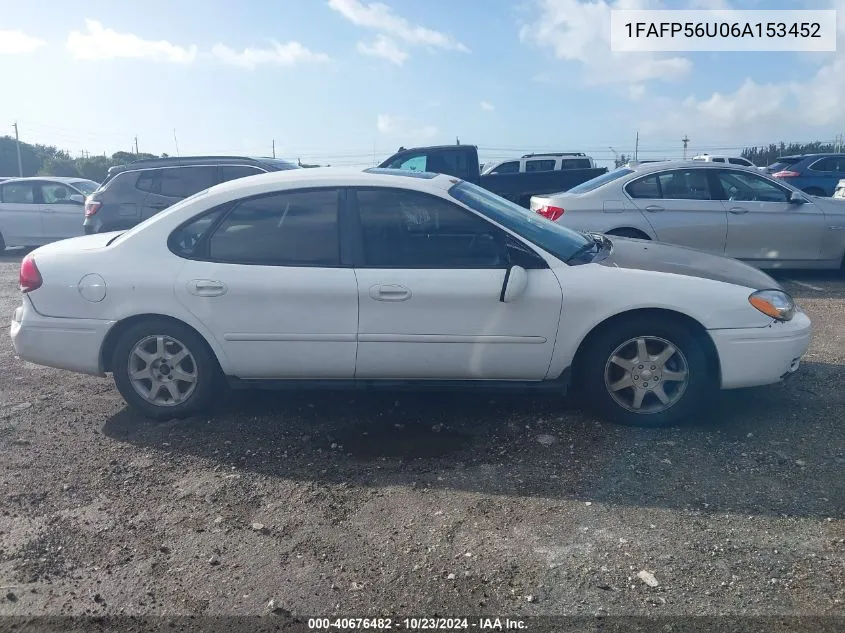 2006 Ford Taurus Sel VIN: 1FAFP56U06A153452 Lot: 40676482