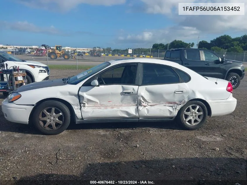 2006 Ford Taurus Sel VIN: 1FAFP56U06A153452 Lot: 40676482