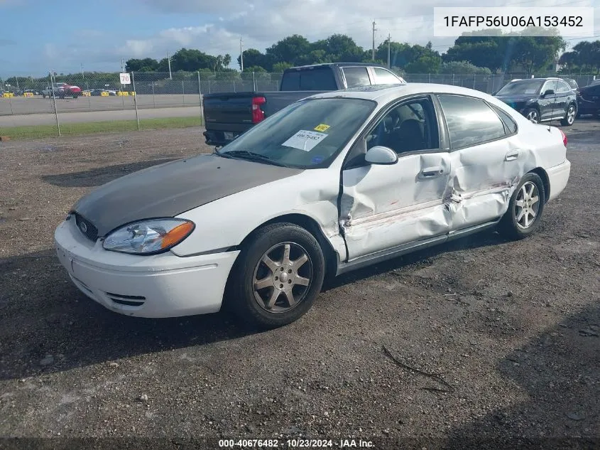 2006 Ford Taurus Sel VIN: 1FAFP56U06A153452 Lot: 40676482