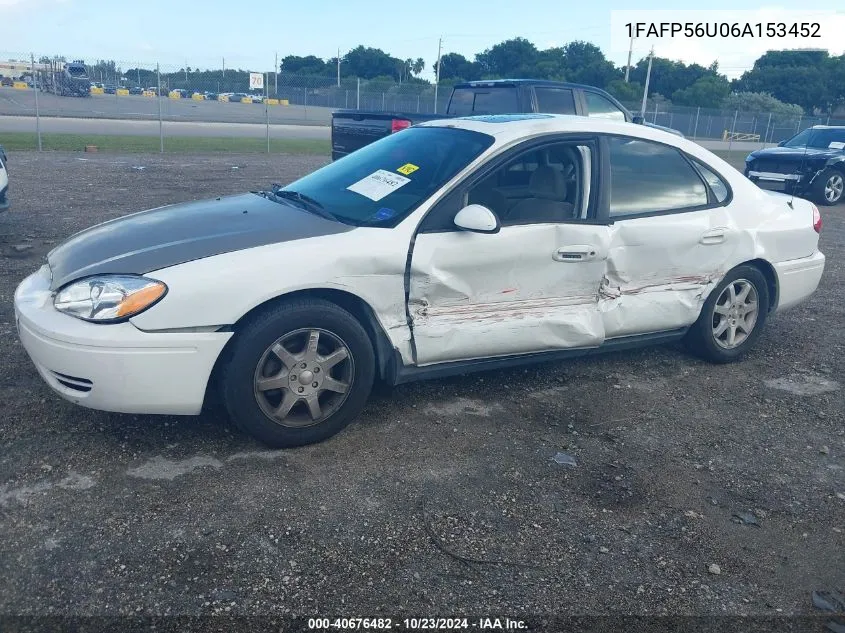 2006 Ford Taurus Sel VIN: 1FAFP56U06A153452 Lot: 40676482