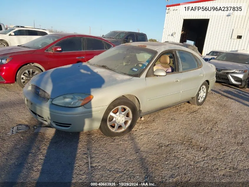 2006 Ford Taurus Sel VIN: 1FAFP56U96A237835 Lot: 40683925