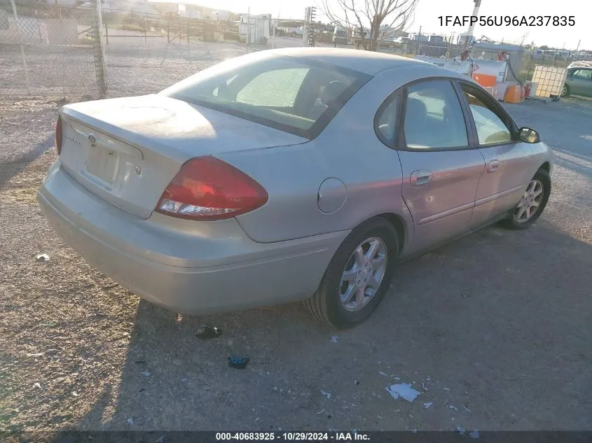 2006 Ford Taurus Sel VIN: 1FAFP56U96A237835 Lot: 40683925