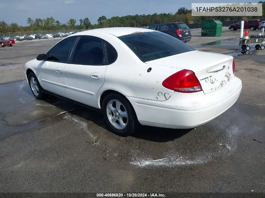 2006 Ford Taurus Se VIN: 1FAHP53276A201038 Lot: 40696820