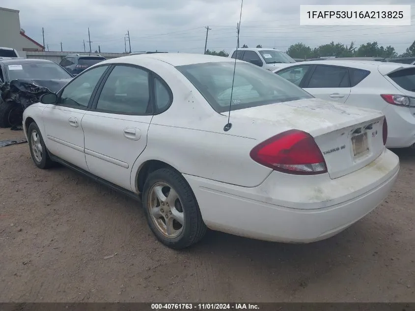 2006 Ford Taurus Se VIN: 1FAFP53U16A213825 Lot: 40761763