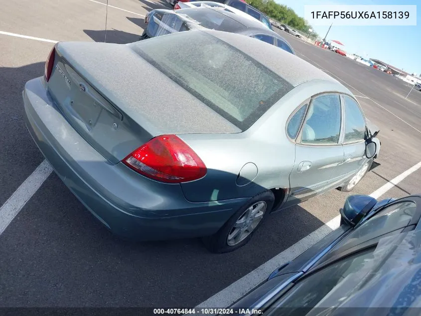 2006 Ford Taurus Sel VIN: 1FAFP56UX6A158139 Lot: 40764844