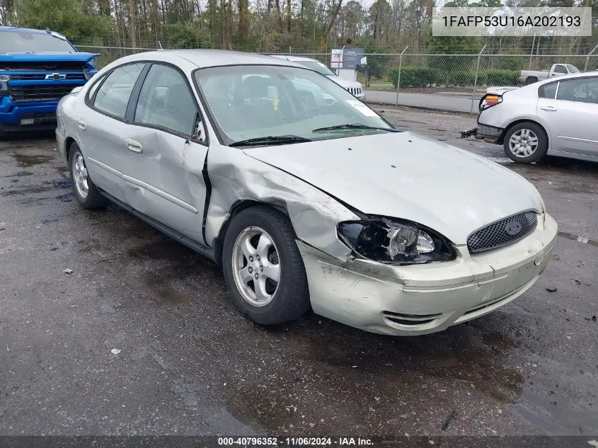 2006 Ford Taurus Se VIN: 1FAFP53U16A202193 Lot: 40796352