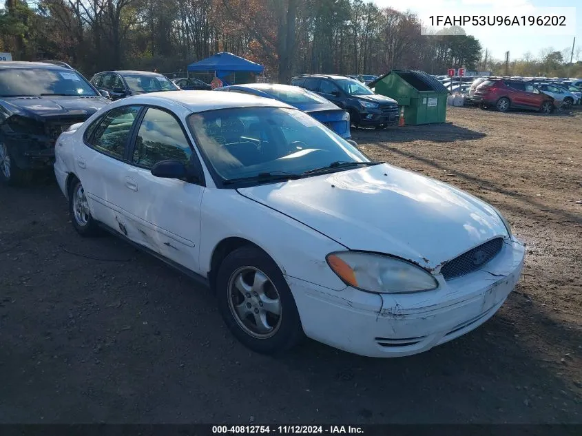 2006 Ford Taurus Se VIN: 1FAHP53U96A196202 Lot: 40812754